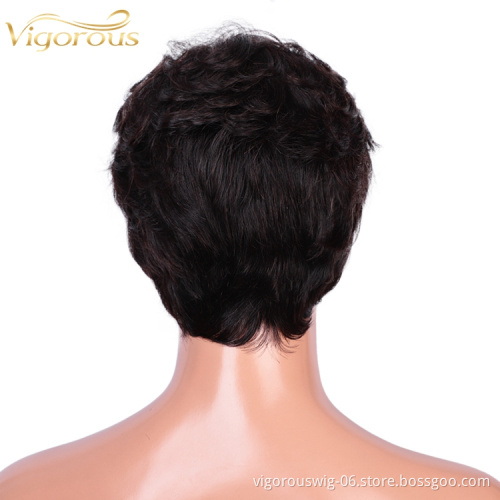 Glueless Short Cheap Wholesale Vendors Brazilian Natural Pixie Cut 10A Wig For Black Women 100% Natural Raw Human Hair Wigs